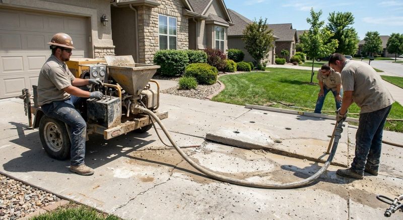 Sunken Driveway Lifting in Des Moines, IA